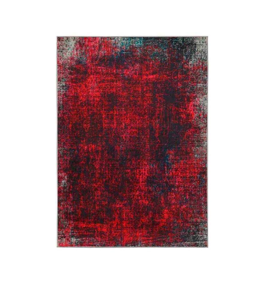 Tappeto, Rosso, Nero, 100% poliestere, 120 x 180 cm