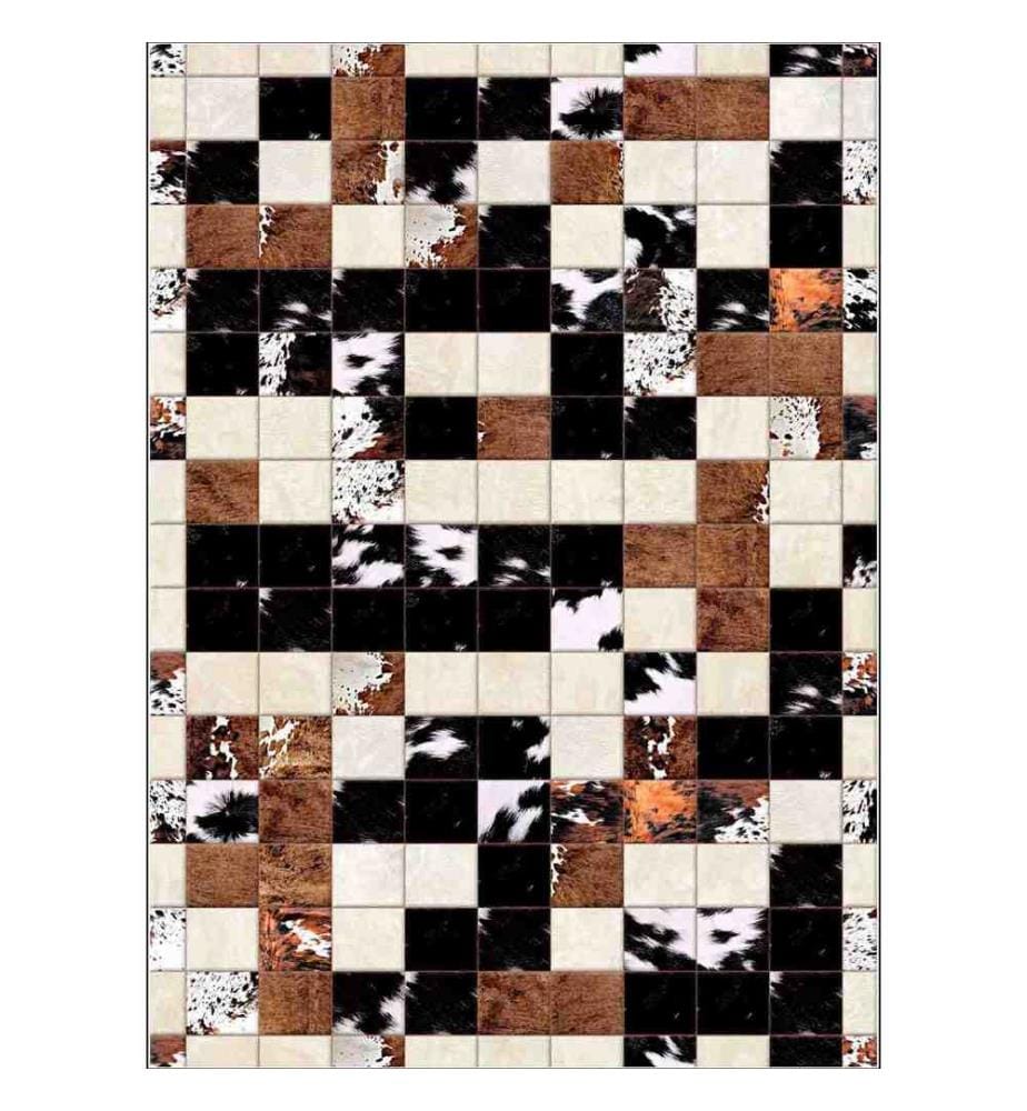 Tappeto, Crema, Visone, Nero, 100% poliestere, 100 x 150 cm