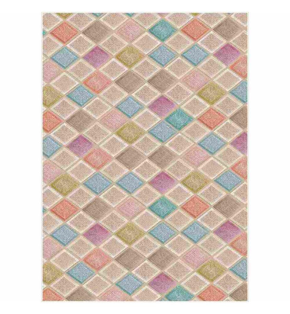 Tapis, poudre, rose, bleu, vert, 100% polyester, 100 x 200 cm