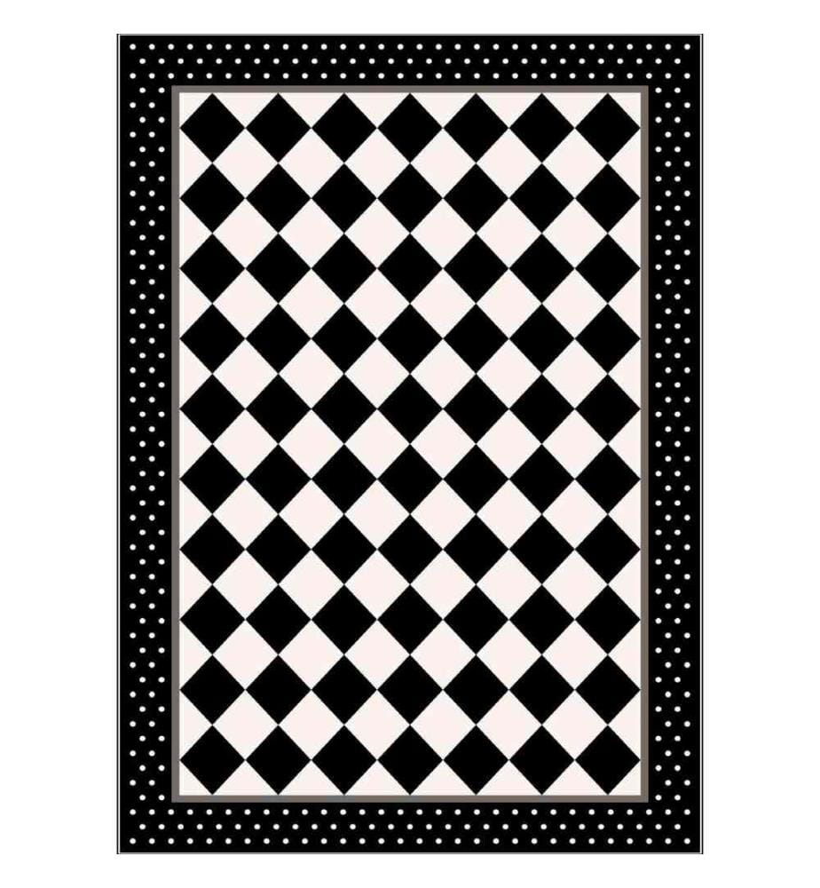 Tappeto, Nero, Bianco, 100% poliestere, 100 x 150 cm