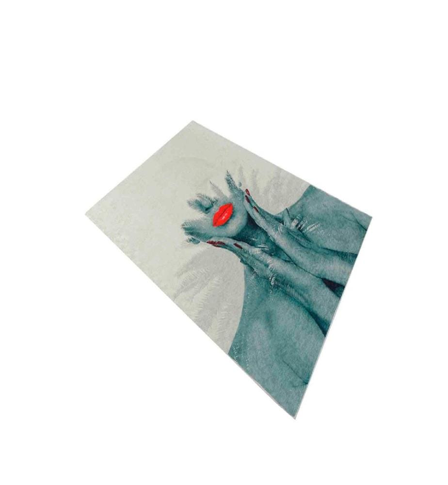 Tappeto, Crema, Verde, Rosso, 100% poliestere, 80 x 150 cm