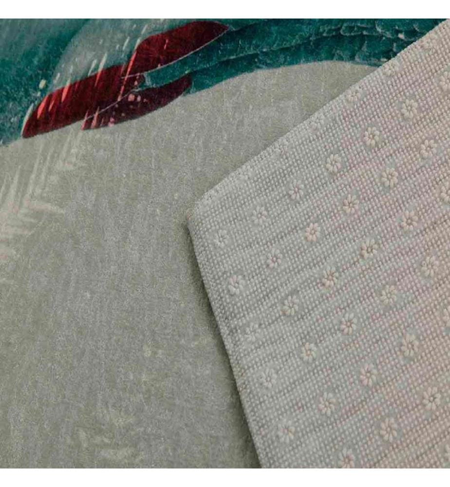 Tappeto, Crema, Verde, Rosso, 100% poliestere, 80 x 150 cm