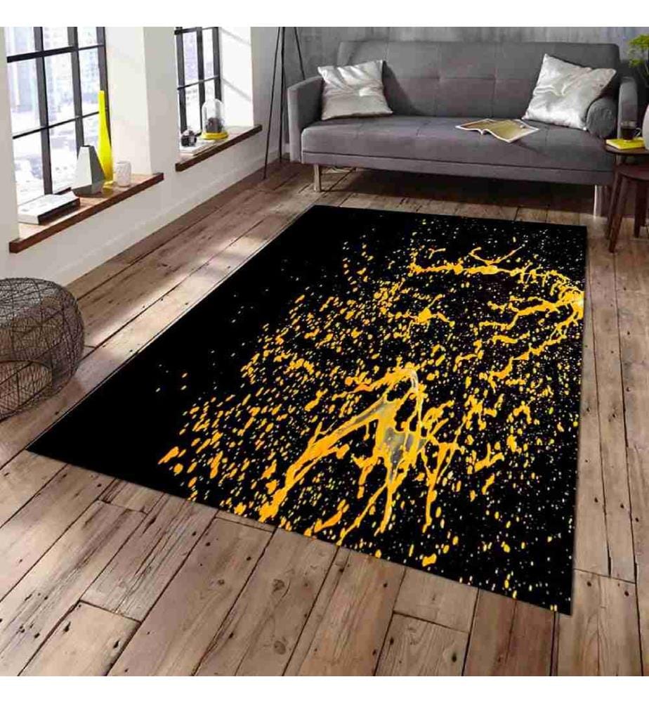 Tappeto, Oro, Nero, 100% poliestere, 120 x 180 cm