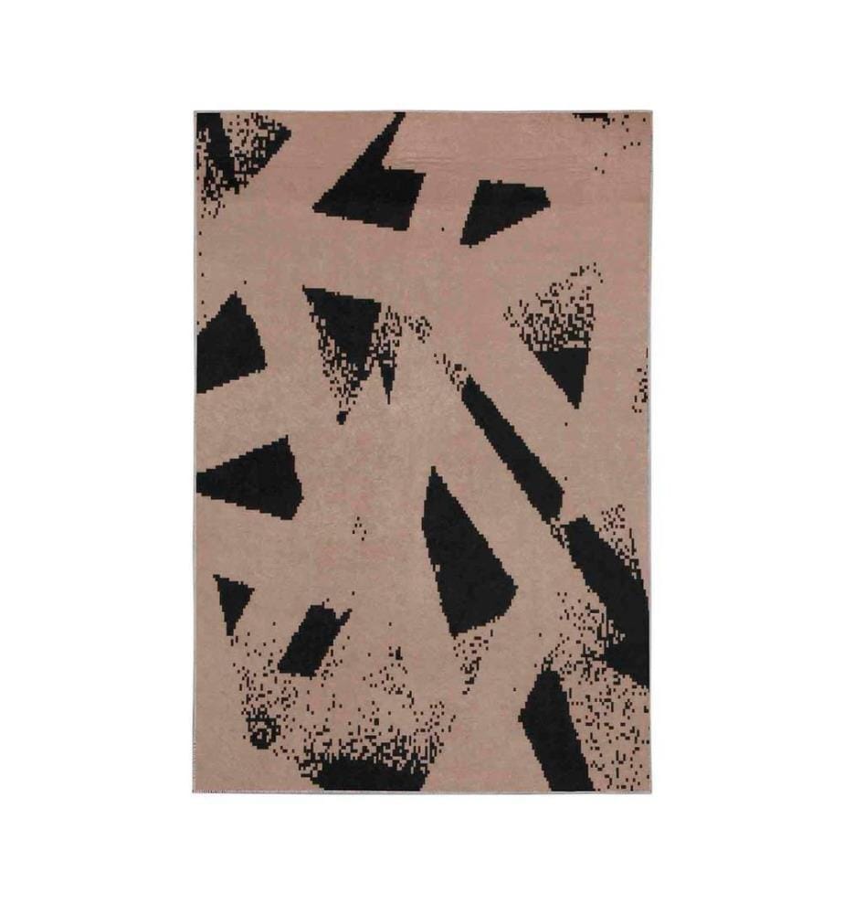 Tappeto, Visone, Nero, 100% poliestere, 160 x 230 cm