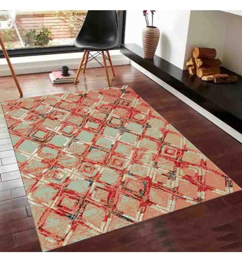 Tappeto, Grigio, Rosso, Nero, 100% poliestere, 100 x 150 cm