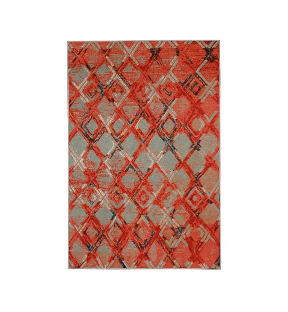 Tappeto, Grigio, Rosso, Nero, 100% poliestere, 100 x 150 cm