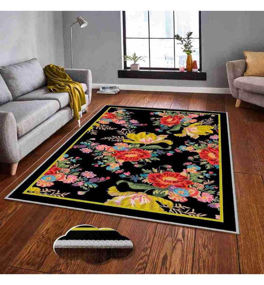 Tappeto, Giallo, Rosso, Verde, Rosa, Blu, 100% poliestere, 140 x 220 cm