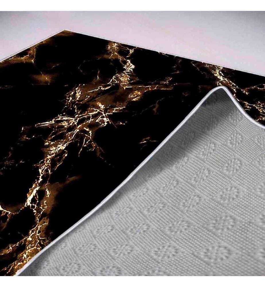 Tappeto, Oro, Nero, 100% poliestere, 80 x 200 cm