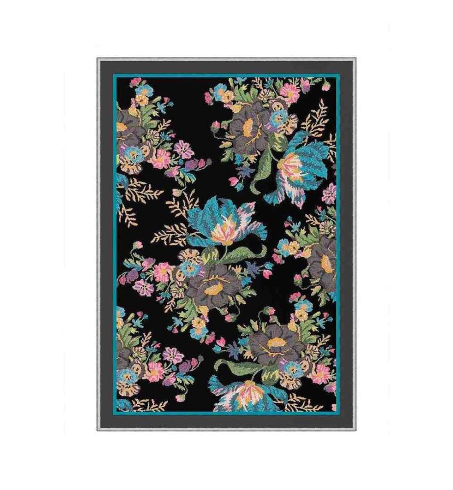Tappeto, Verde, Rosa, Verde, Visone, Blu, 100% poliestere, 60 x 100 cm