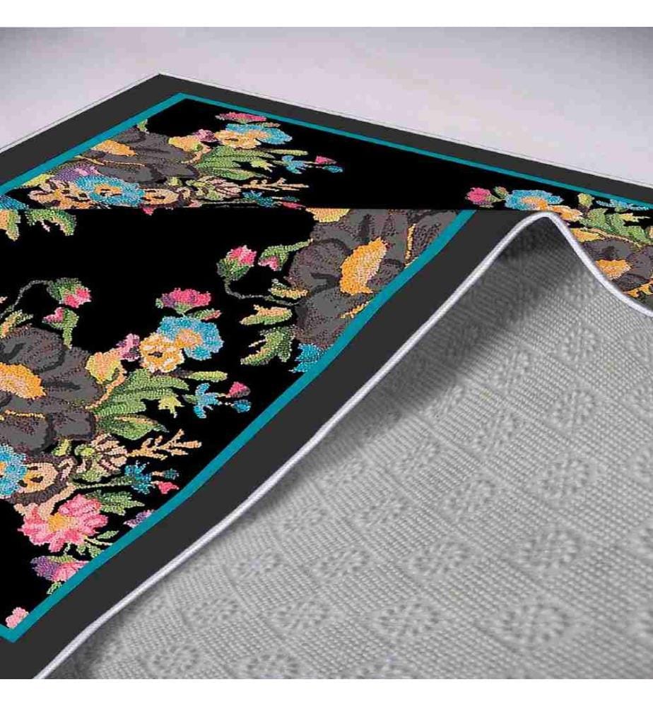 Tappeto, Verde, Rosa, Verde, Visone, Blu, 100% poliestere, 120 x 180 cm