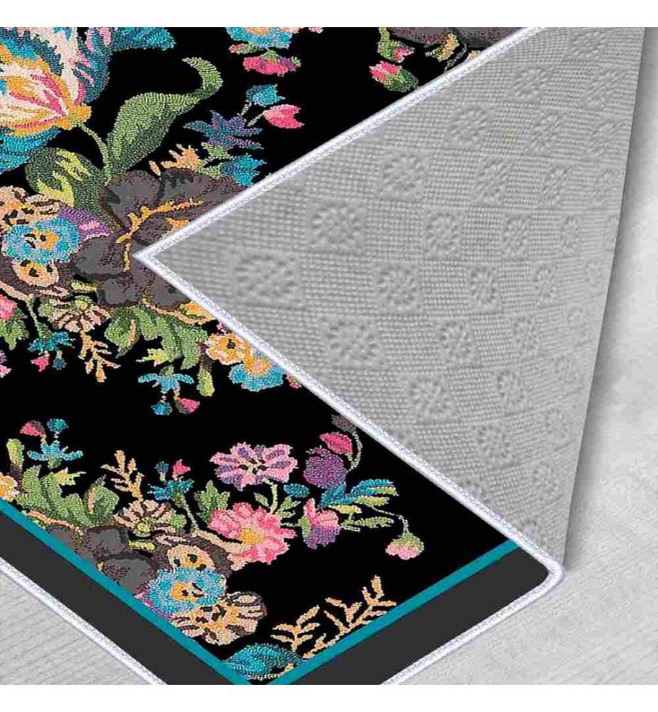 Tappeto, Verde, Rosa, Verde, Visone, Blu, 100% poliestere, 120 x 180 cm