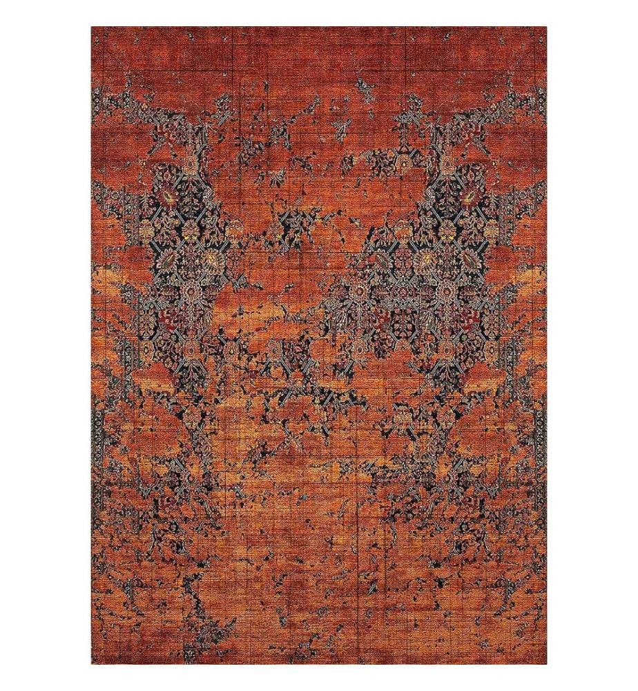 Tappeto, Rosso, Arancione, Marrone, 100% poliestere, 120 x 180 cm