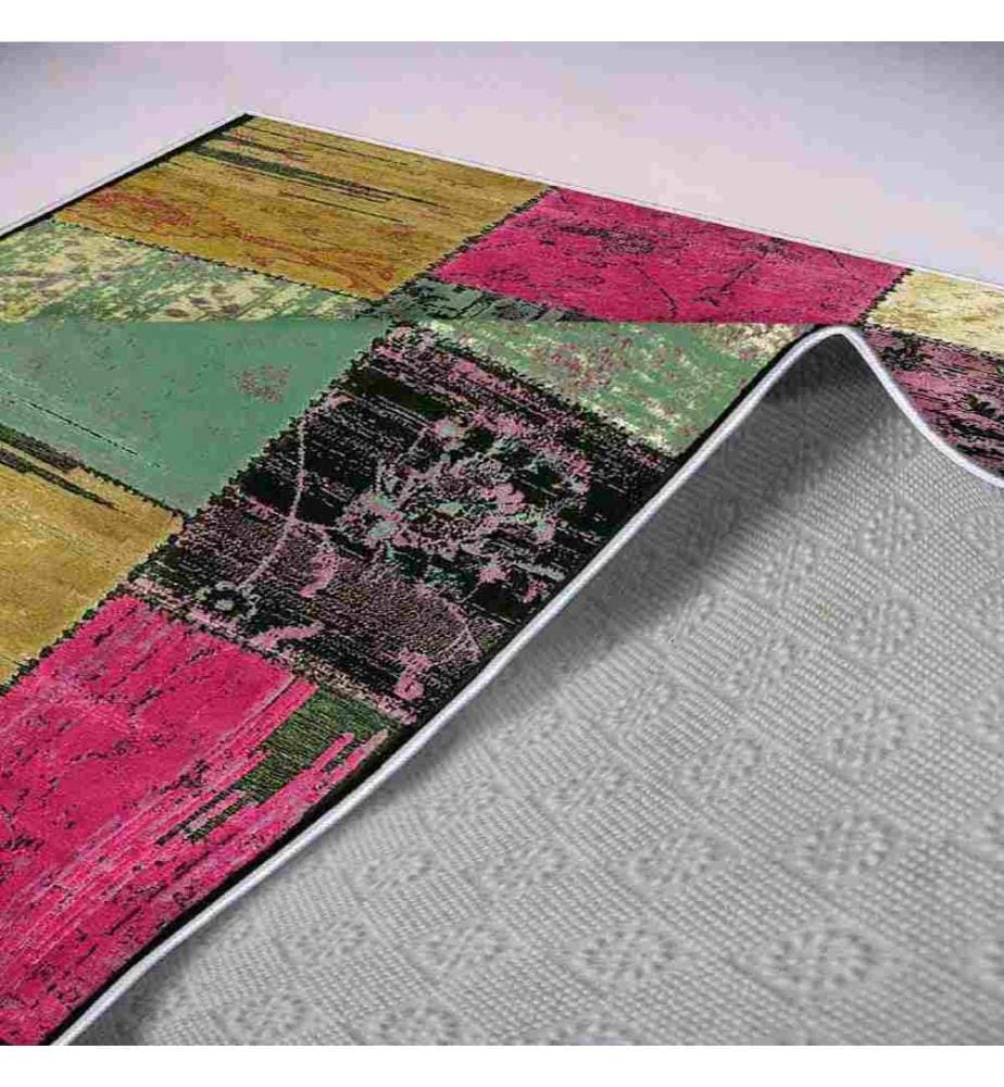 Tappeto, Verde, Beige, Fucsia, Verde, Nero, 100% poliestere, 180 x 280 cm