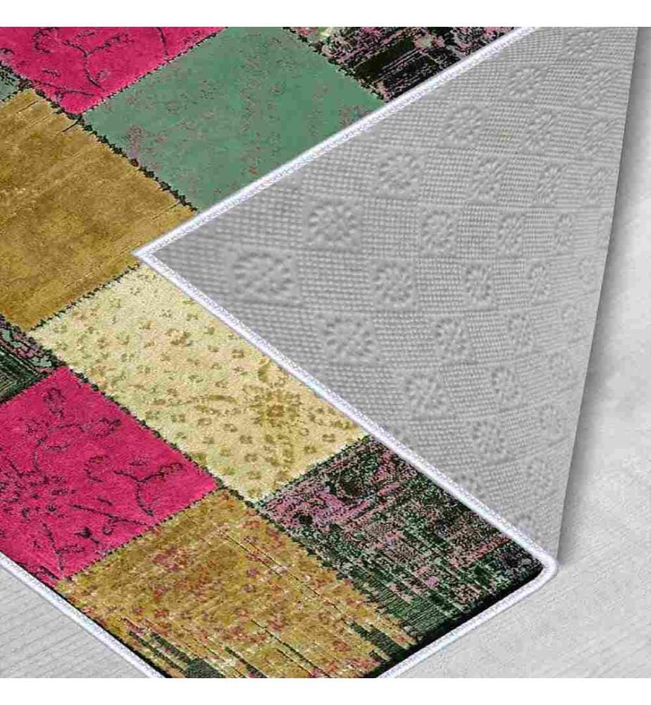 Tappeto, Verde, Beige, Fucsia, Verde, Nero, 100% poliestere, 180 x 280 cm