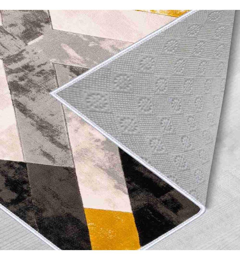 Tappeto, Grigio, Crema, Oro, Nero, 100% poliestere, 120 x 180 cm