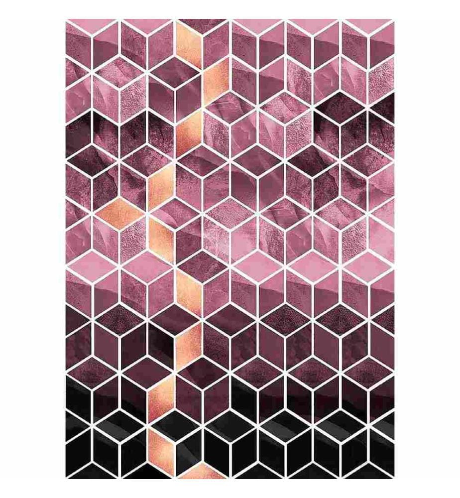 Tappeto, Rosa, Arancione, Nero, 100% poliestere, 160 x 230 cm