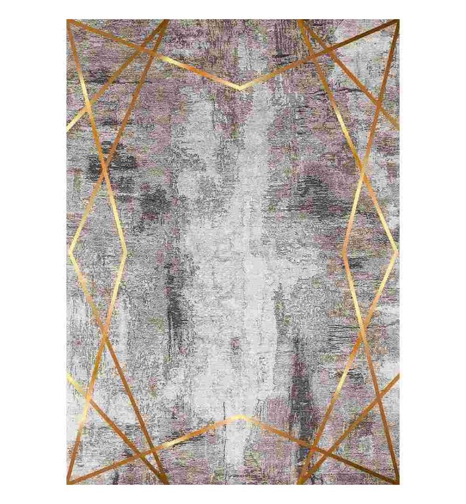Tappeto, Crema, Visone, Oro, 100% poliestere, 80 x 300 cm