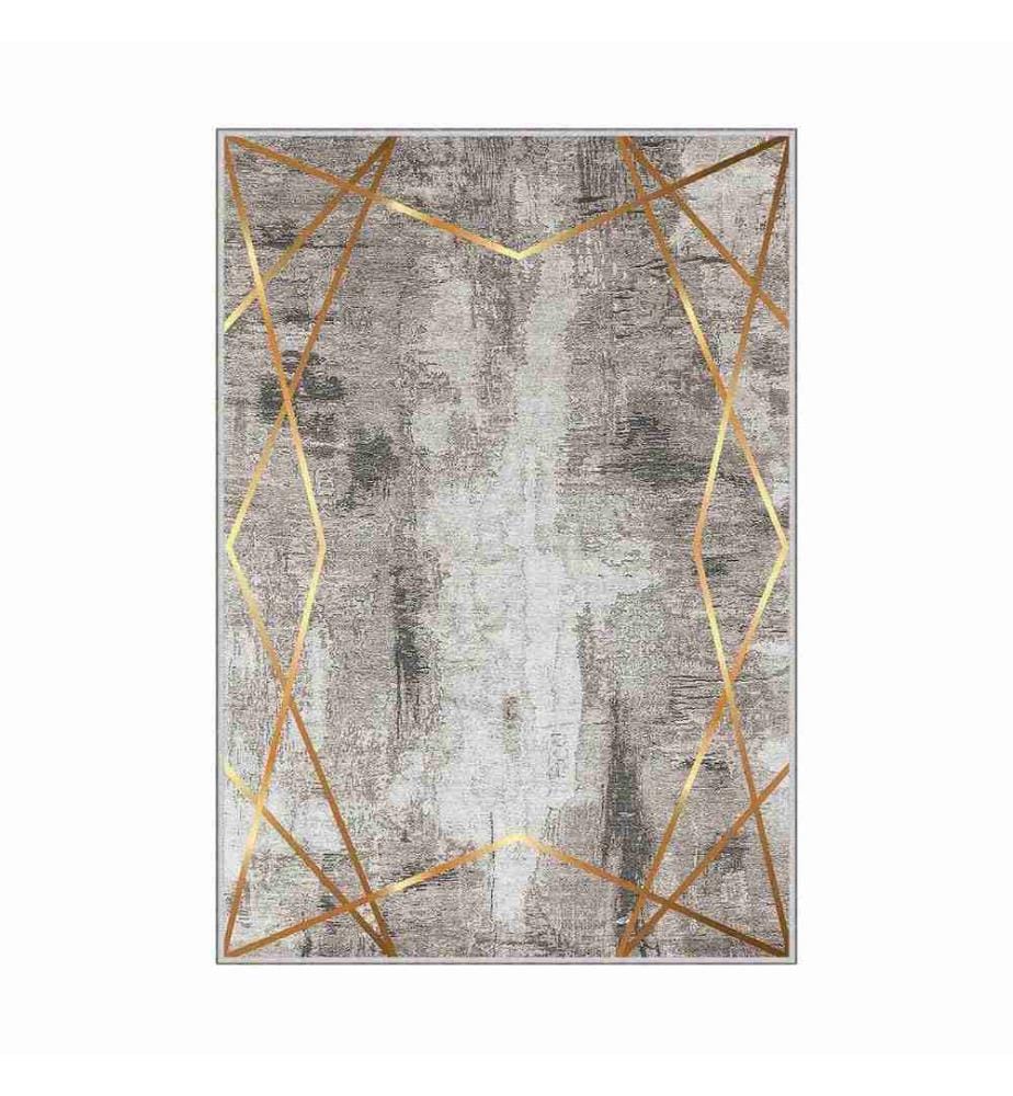 Tappeto, Crema, Visone, Oro, 100% poliestere, 160 x 230 cm