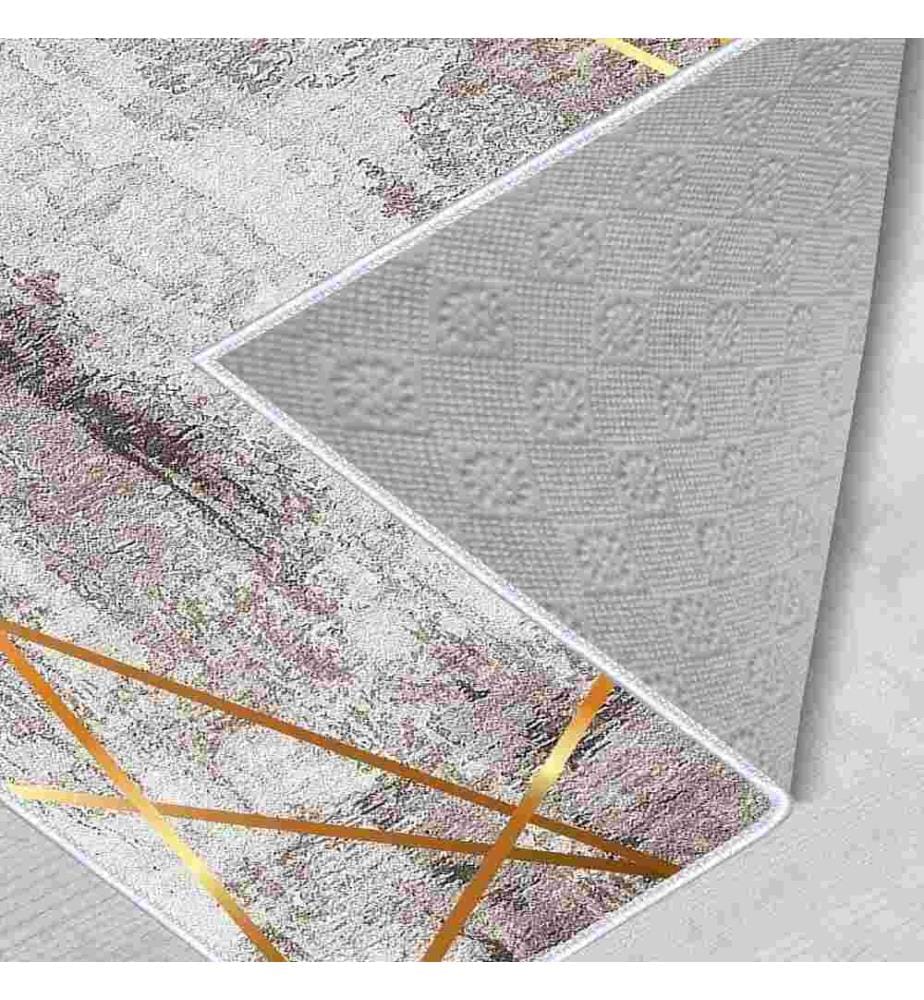 Tappeto, Crema, Visone, Oro, 100% poliestere, 160 x 230 cm