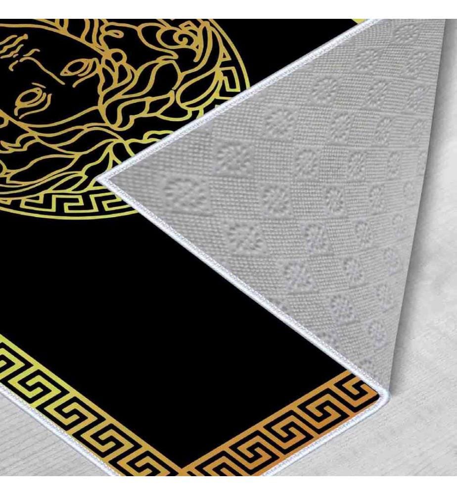 Tappeto, Oro, Nero, 100% poliestere, 60 x 100 cm