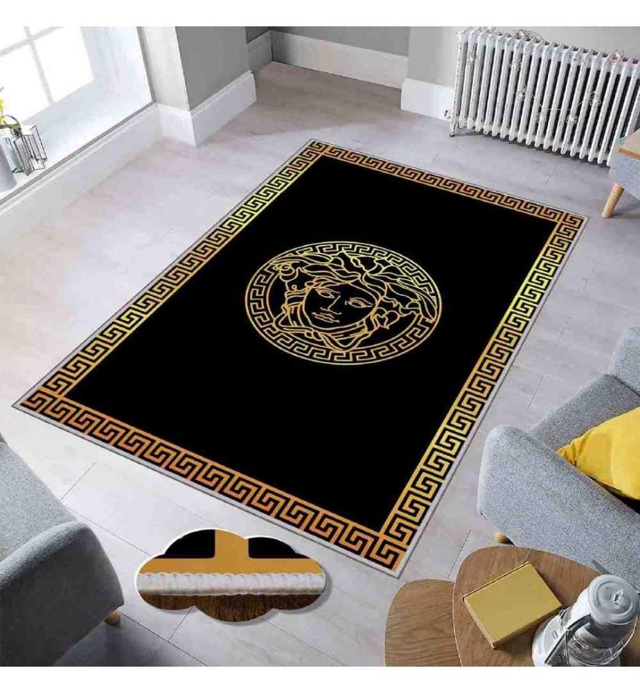 Tappeto, Oro, Nero, 100% poliestere, 100 x 150 cm
