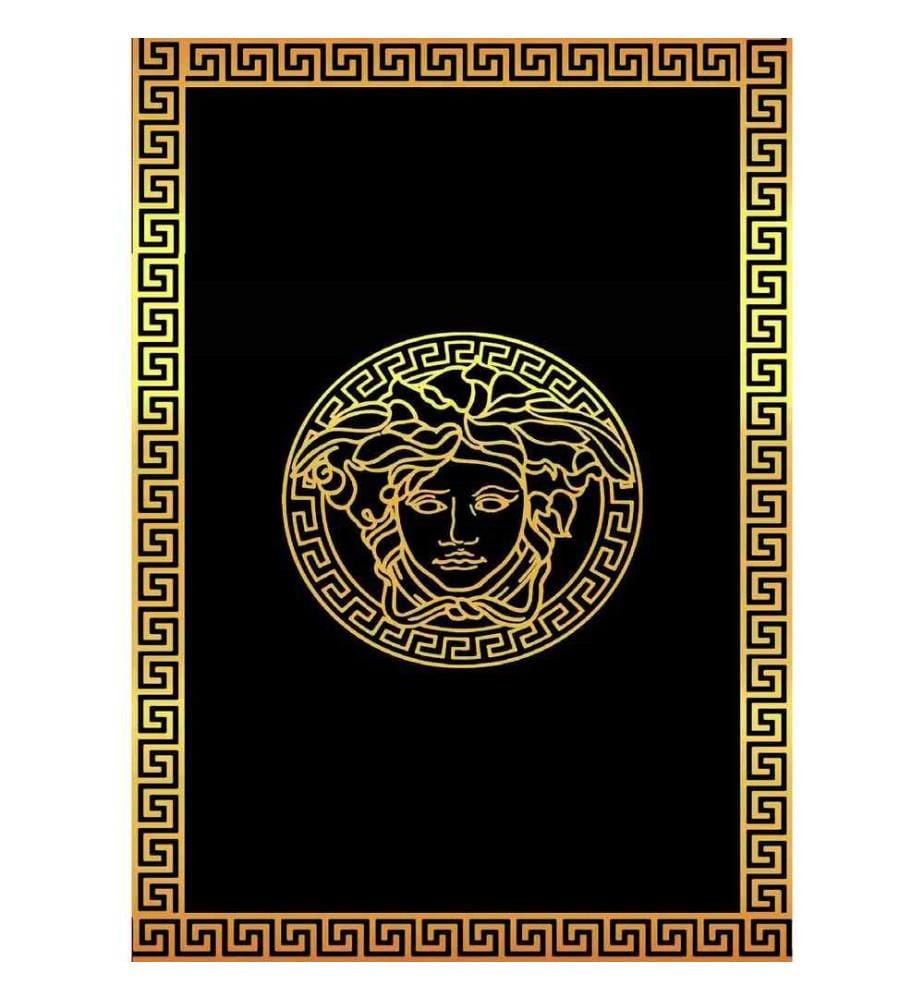 Tappeto, Oro, Nero, 100% poliestere, 100 x 150 cm