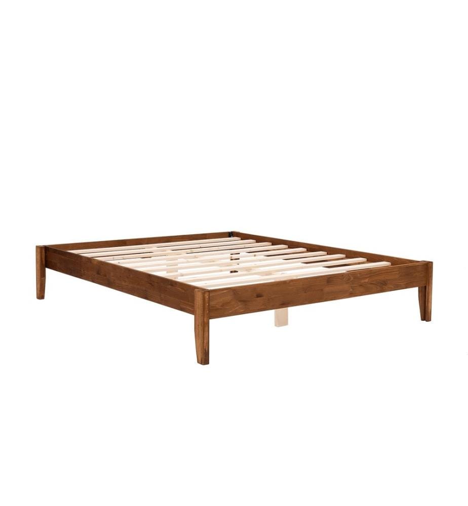 Letto matrimoniale, noce, legno di abete rosso - legno di pino