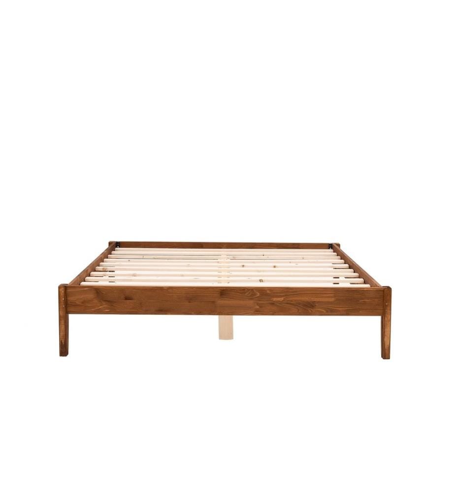 Letto matrimoniale, noce, legno di abete rosso - legno di pino