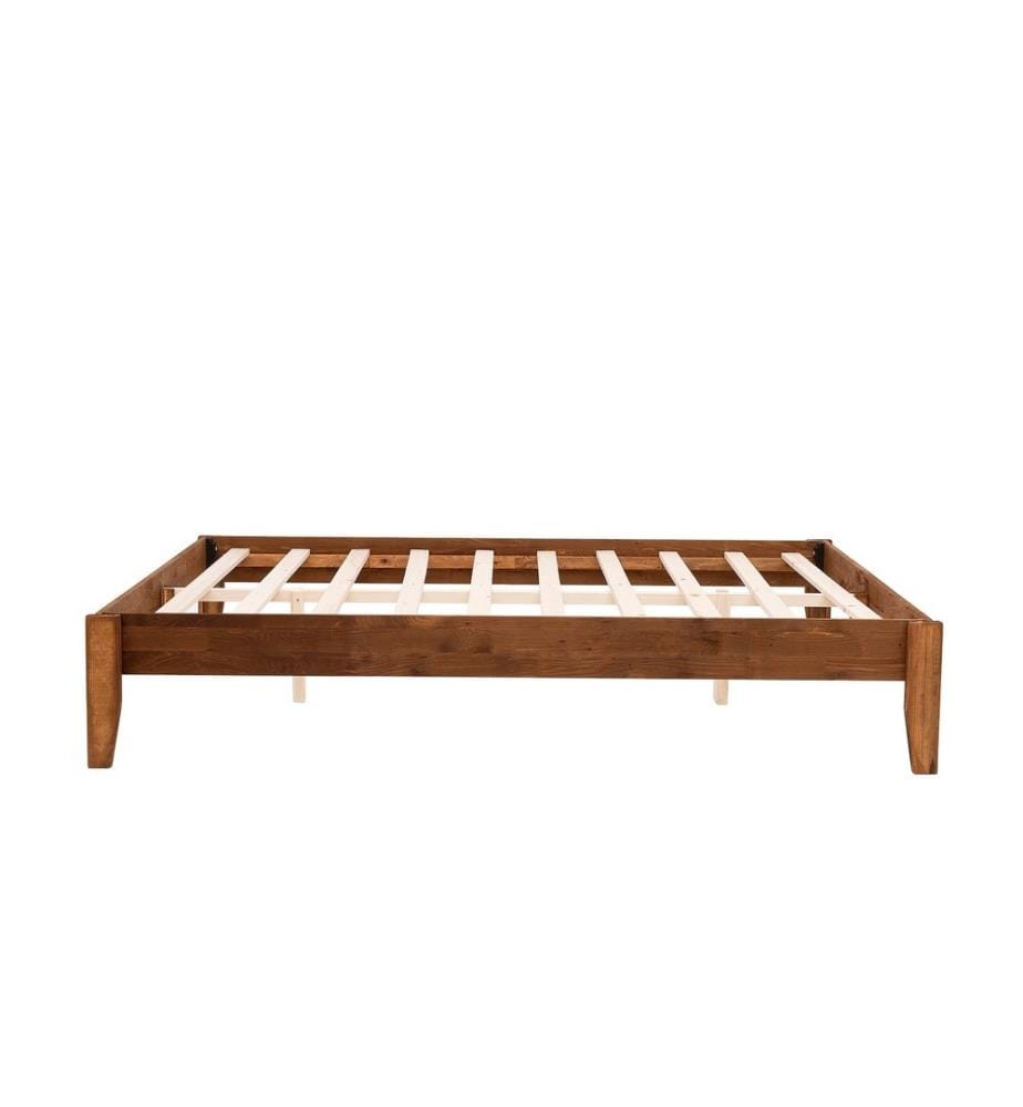 Letto matrimoniale, noce, legno di abete rosso - legno di pino