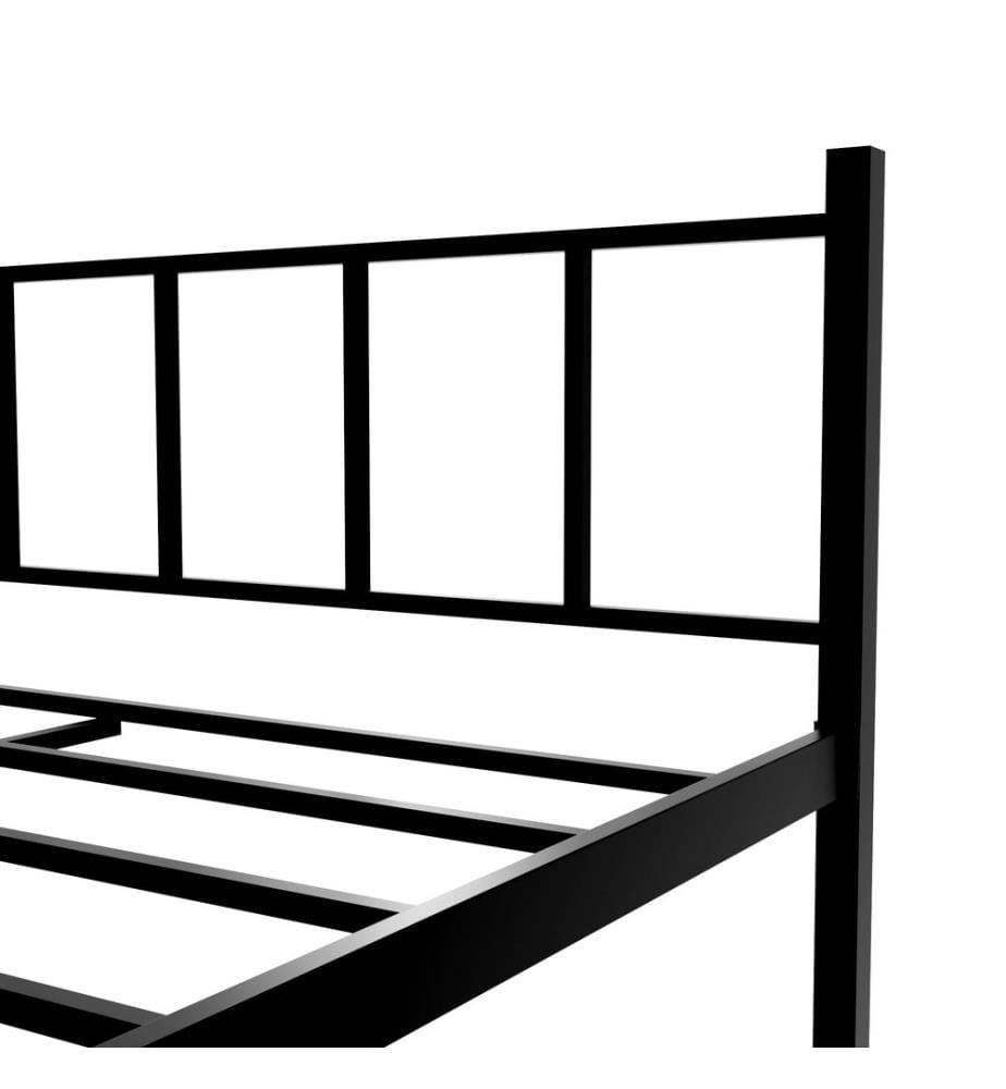 Letto matrimoniale, nero, metallo