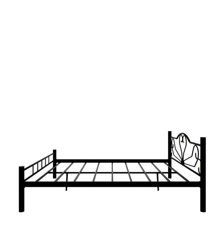 Letto matrimoniale, nero, metallo