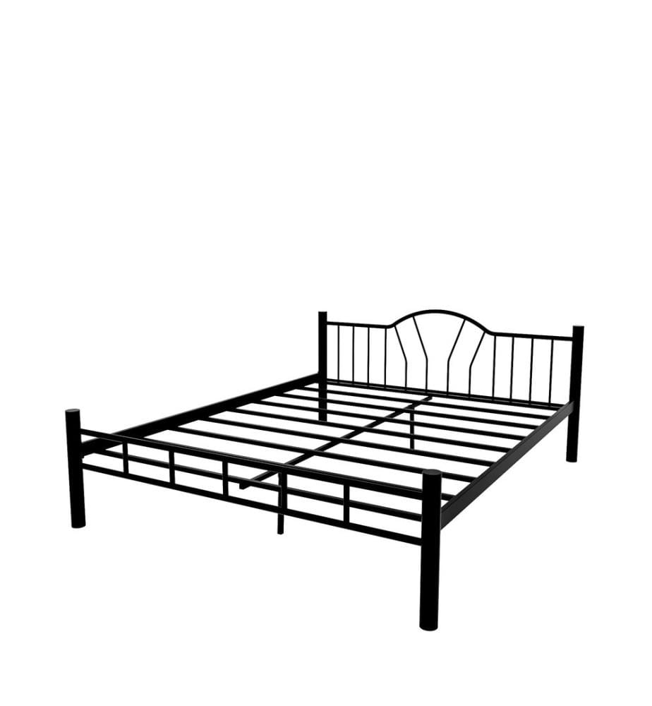 Letto matrimoniale, nero, metallo