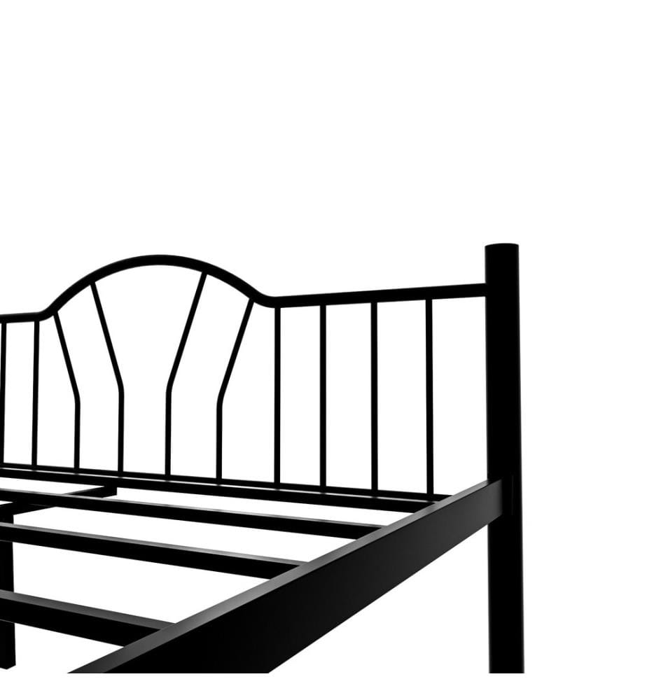 Letto matrimoniale, nero, metallo
