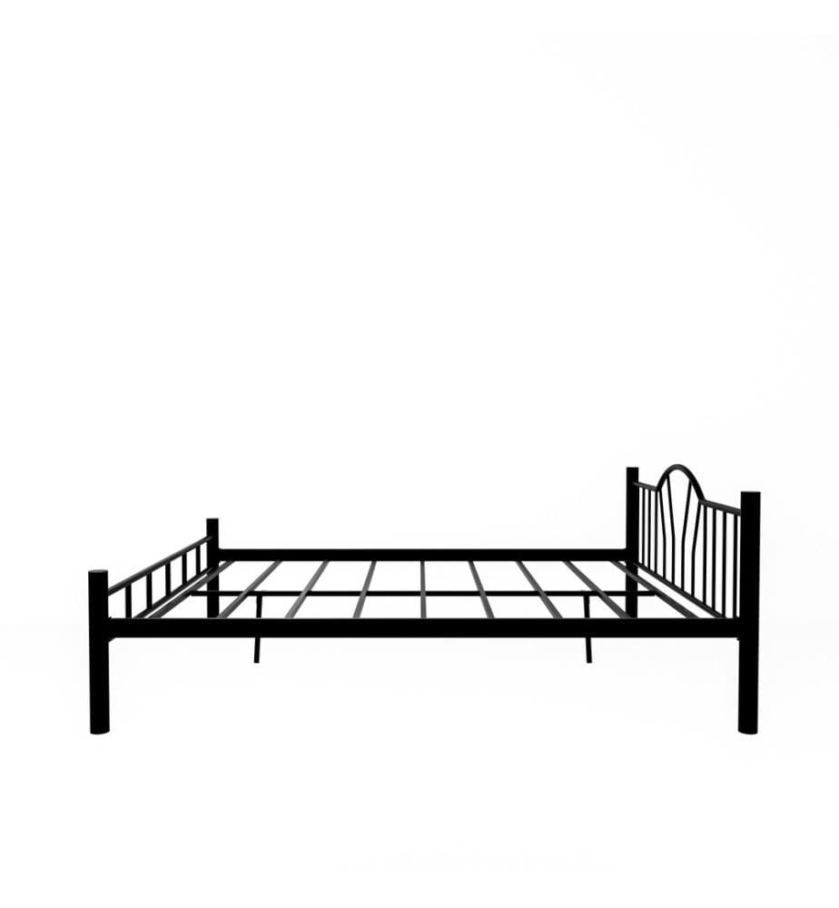 Letto matrimoniale, nero, metallo