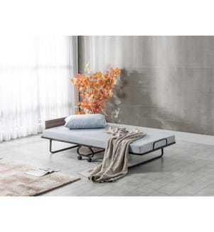 Letto pieghevole, nero, metallo