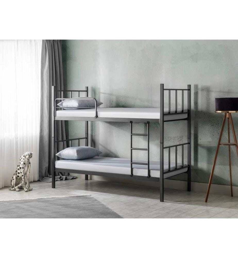 Letto a castello, nero, metallo