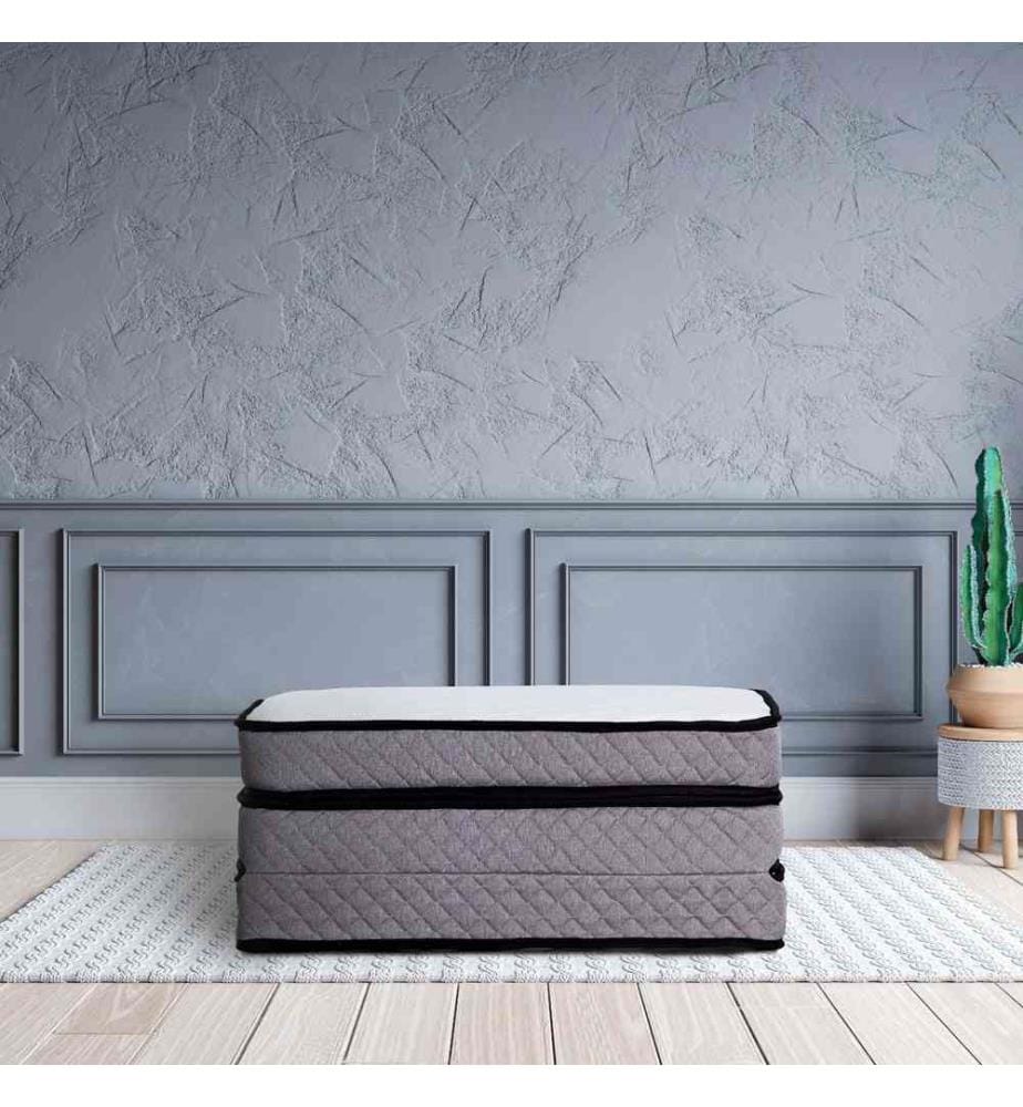 Matelas, blanc, housse : 100% tissu tricoté