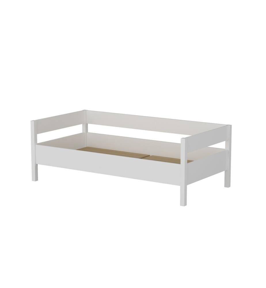 Letto singolo, bianco, pannello di particelle rivestito di melamina