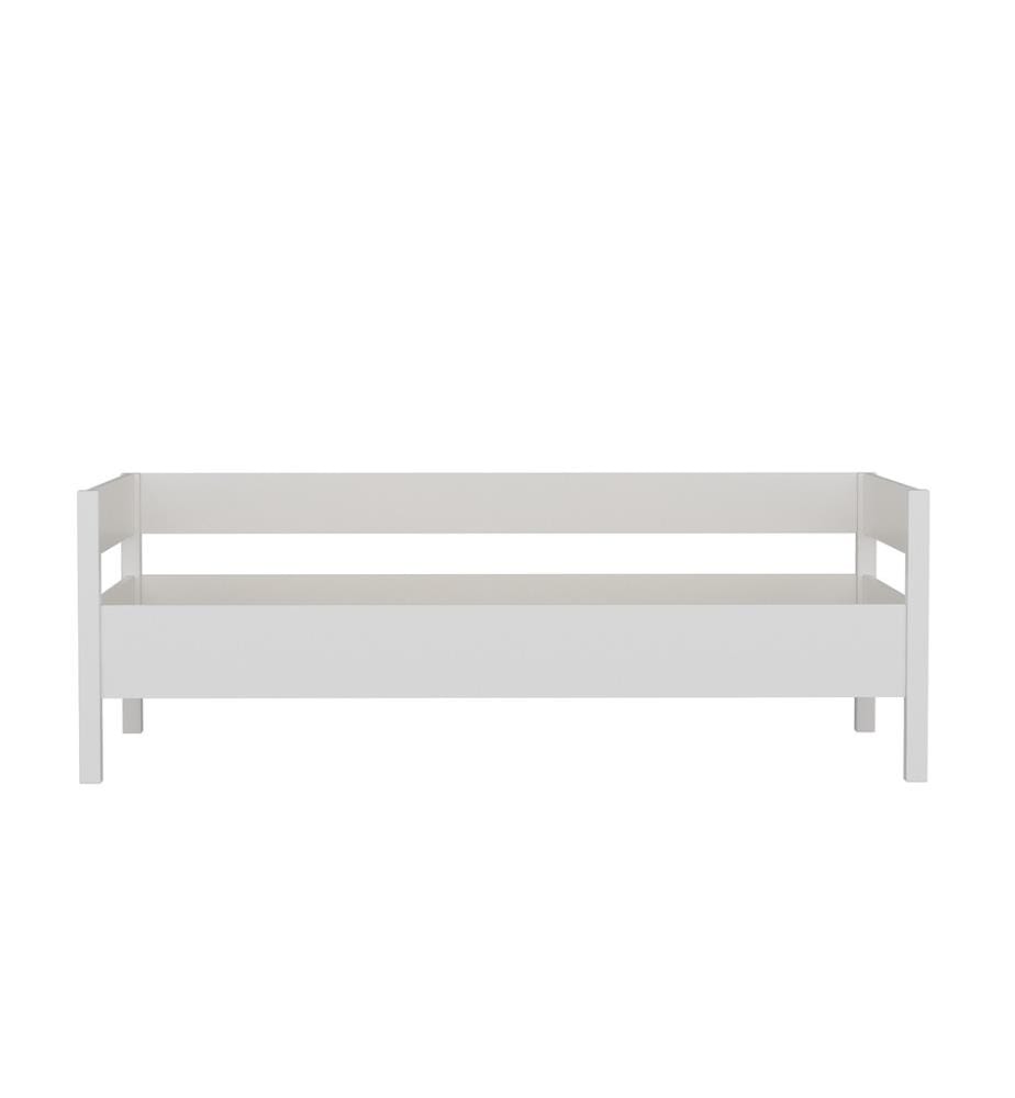 Letto singolo, bianco, pannello di particelle rivestito di melamina