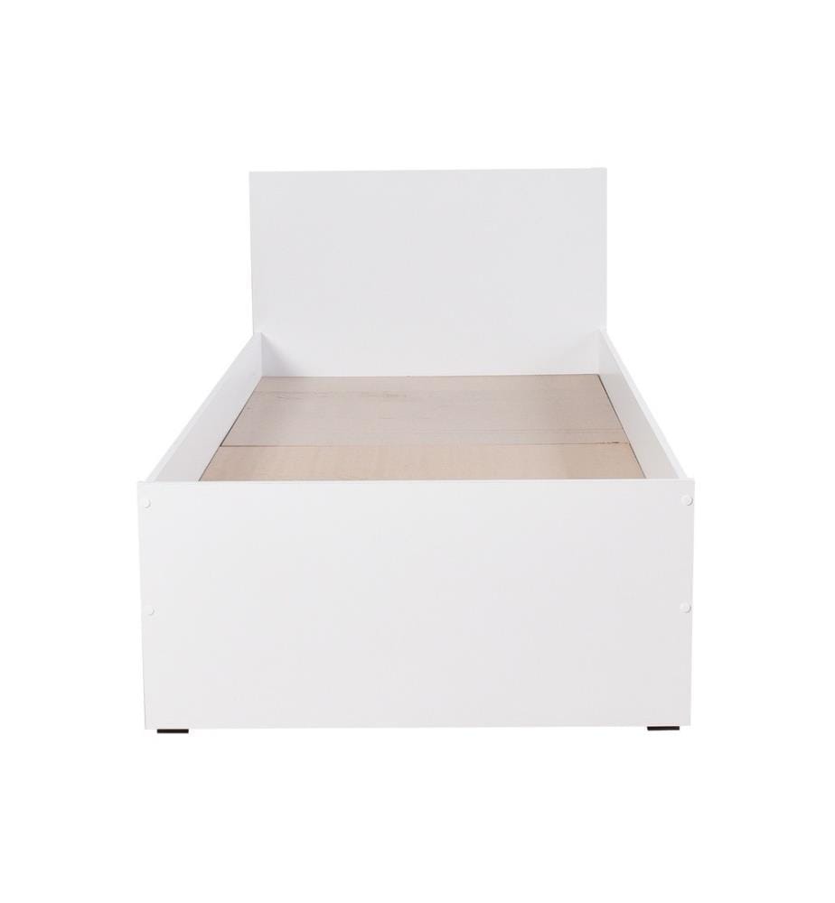 Letto singolo, bianco, pannello di particelle rivestito di melamina