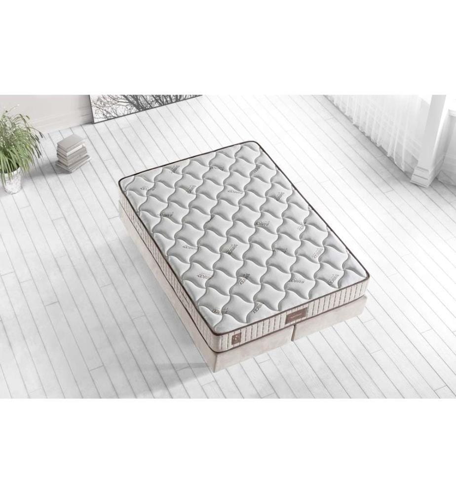 Matratze, Weiss-Beige-Braun, Spezial-Strickbezug, Hypersoft-Schaumstoff