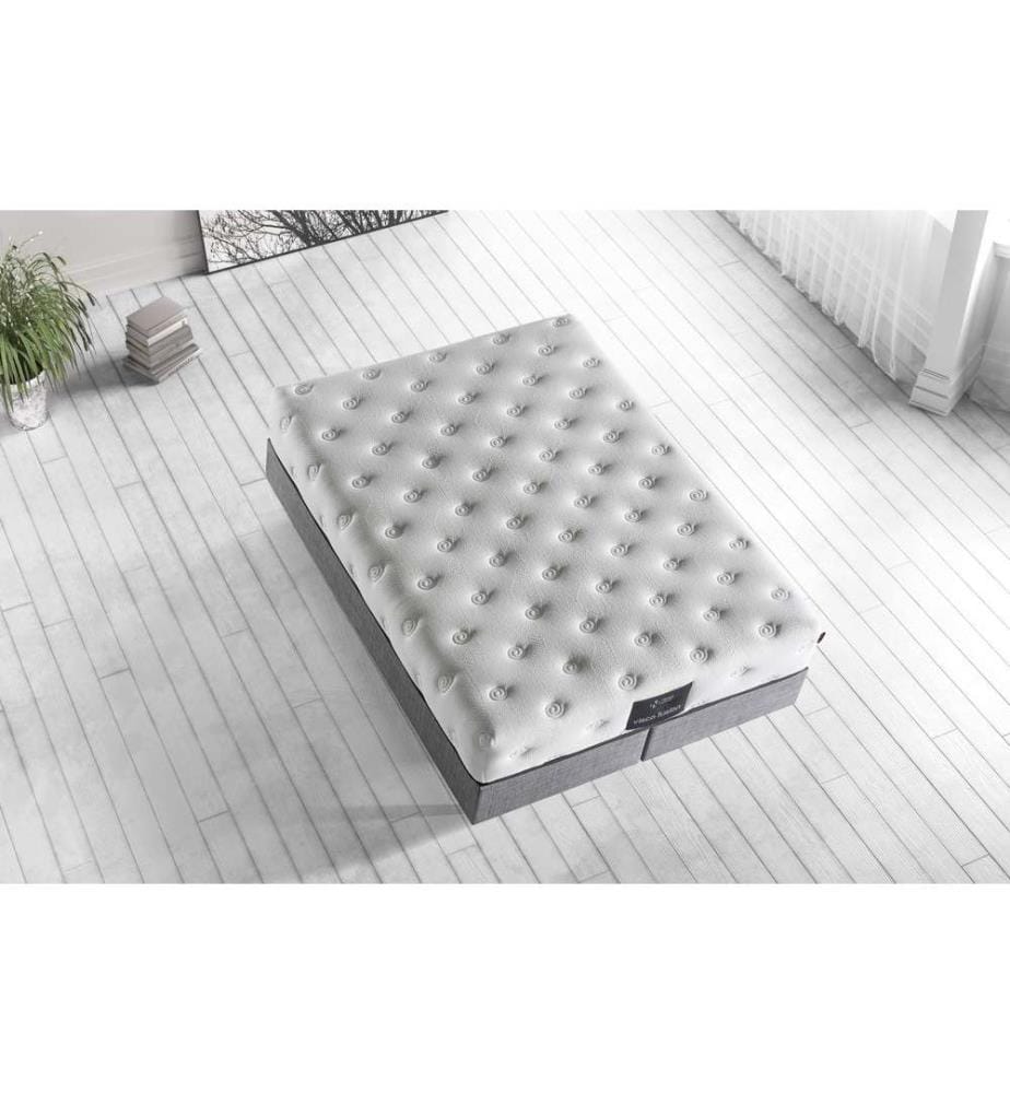 Materasso, bianco, rivestimento in tessuto speciale di cotone lavorato a maglia, memory foam