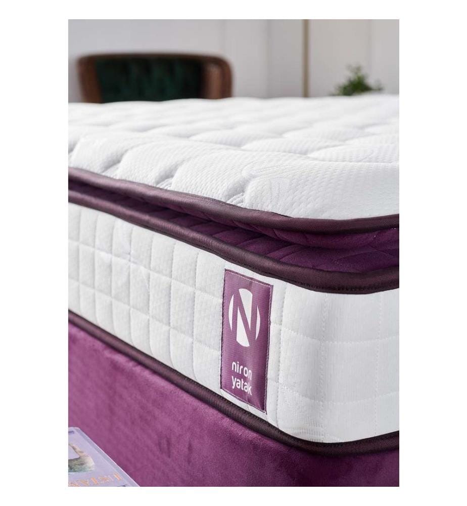 Materasso, bianco viola, rivestimento in tessuto a maglia, imbottito - schiuma ipersoft