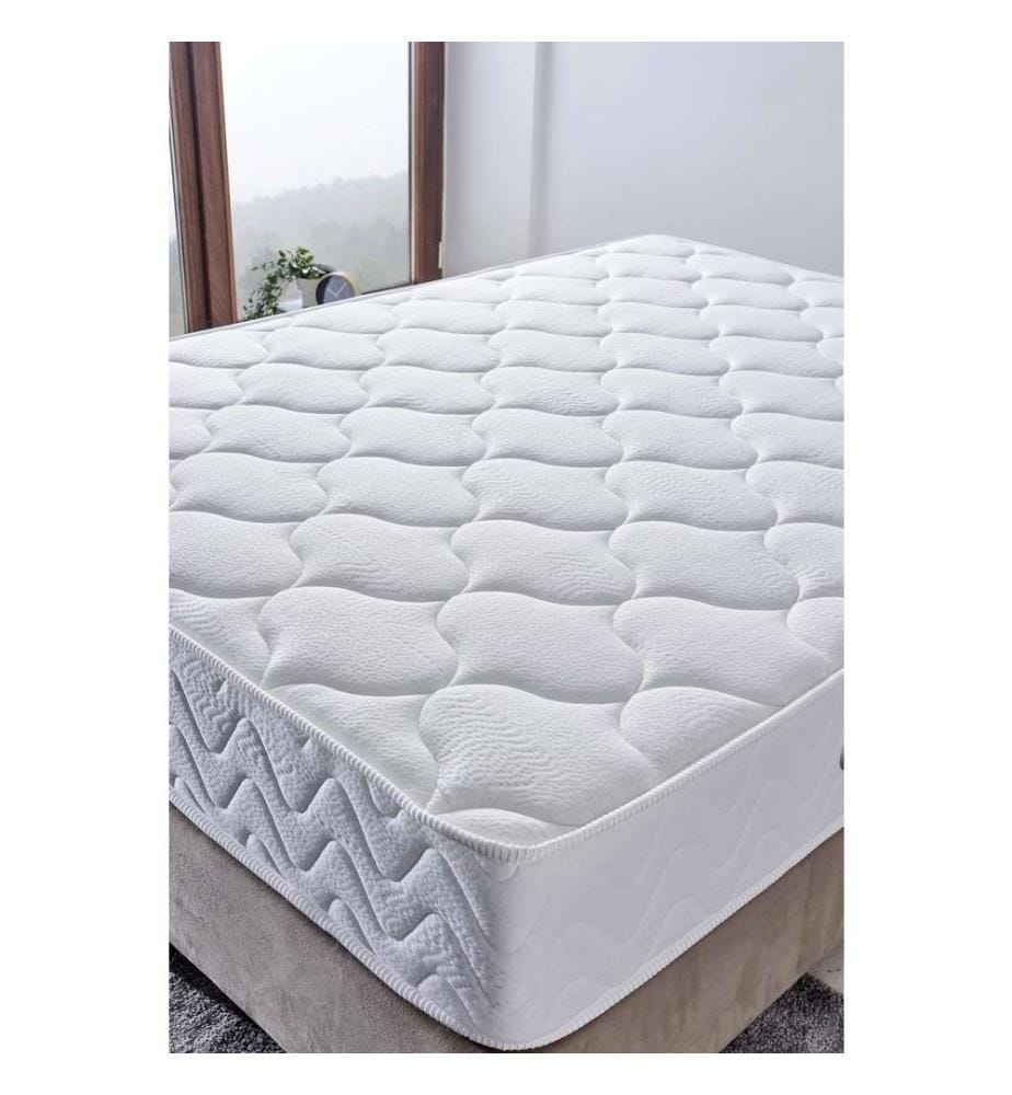 Materasso, Bianco, Rivestimento in tessuto speciale a maglia, Materasso matrimoniale Mid Firm