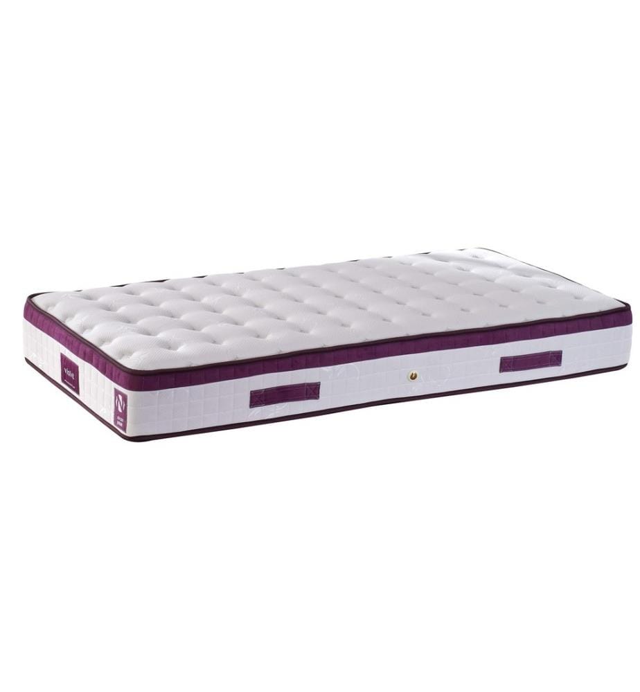 Materasso, bianco viola, rivestimento in tessuto a maglia, imbottitura nascosta - schiuma ipersoft