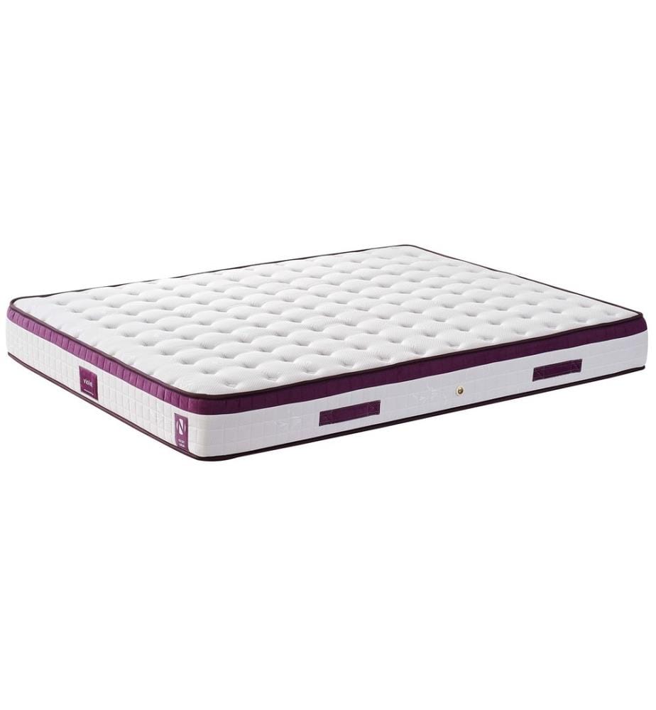 Matelas, blanc violet, housse en tissu tricoté, rembourrage caché - Hypersoft Foam