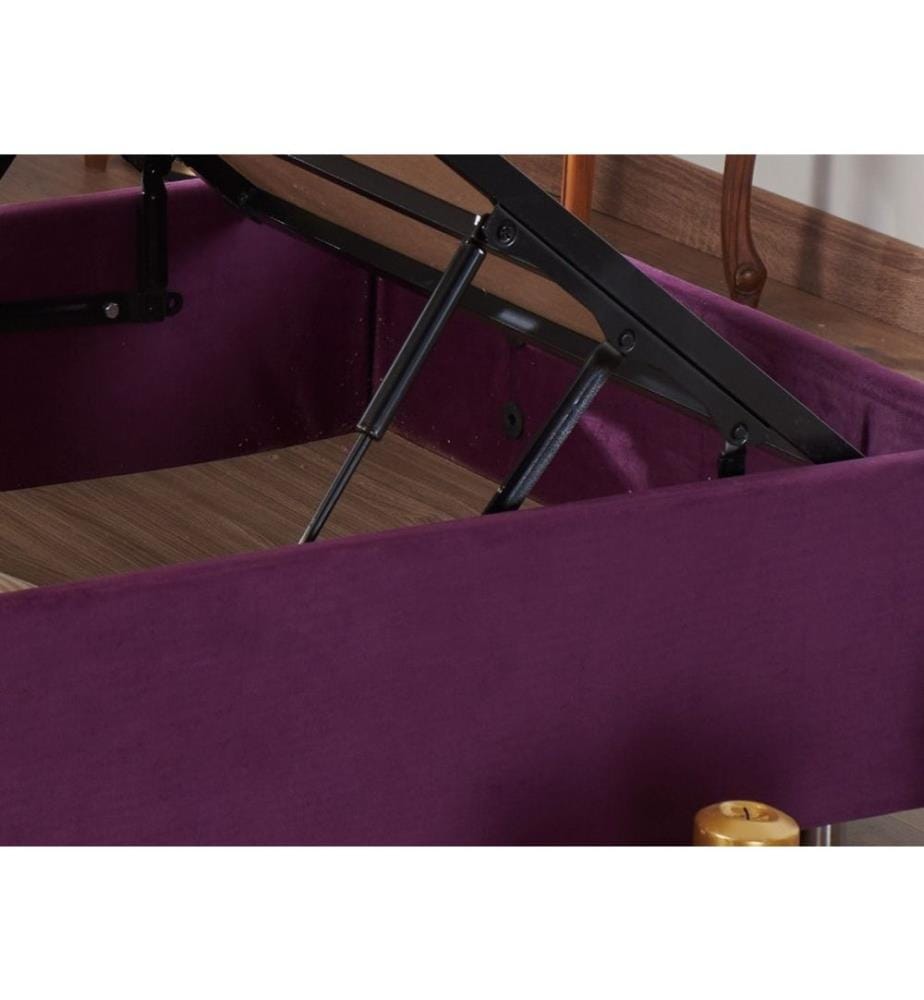 Double Bed Base, Purple, Frame: Steel, Fabric: Soho Fabric
