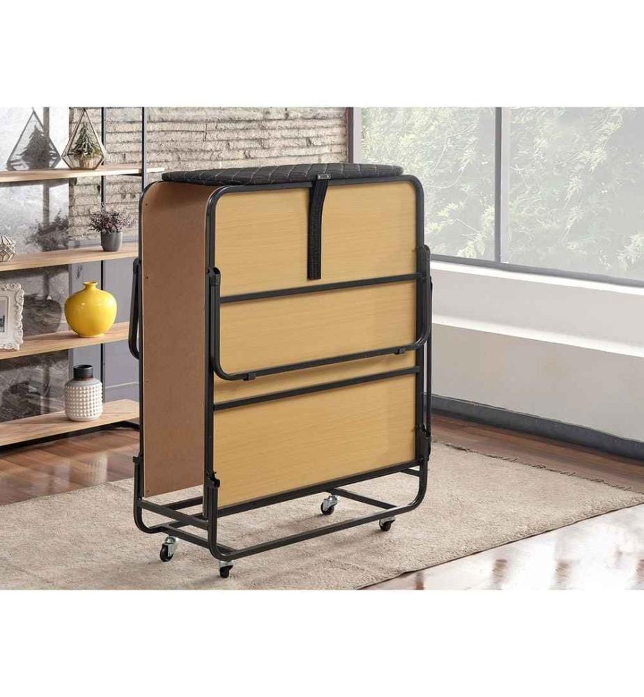 Letto pieghevole, bianco nero, struttura in metallo