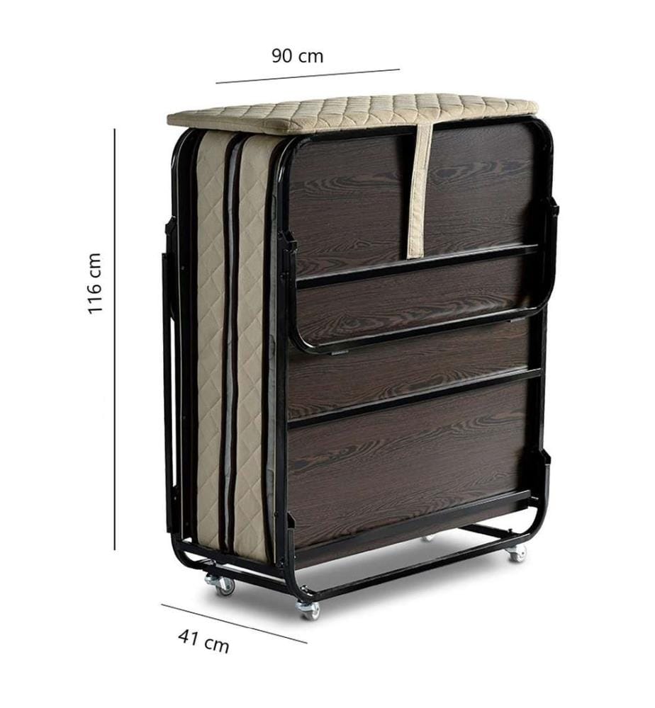 Letto pieghevole, bianco nero, struttura in metallo