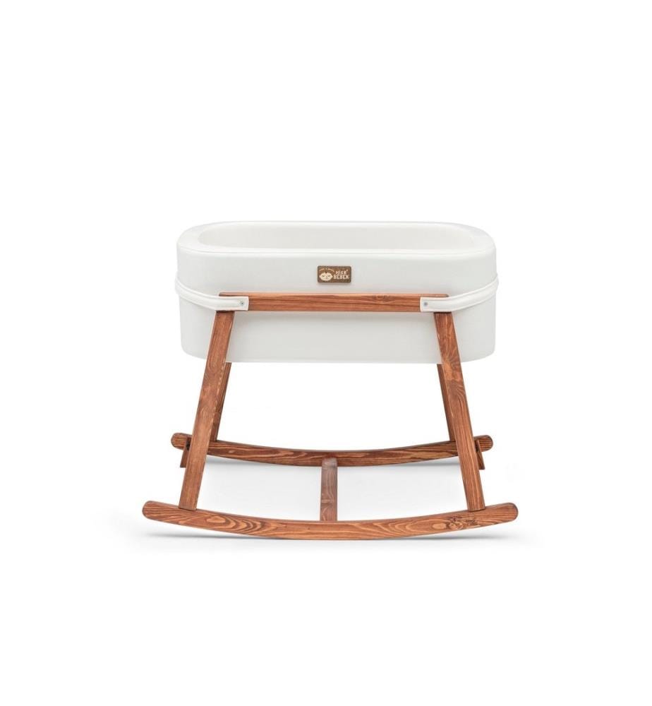 Cradle, White Oak, Pine Wood Frame, Polyester Fabric